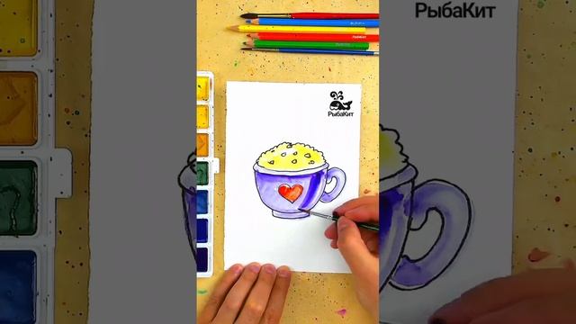 Два Крутых способа адресовать чашку капучино ☕️ #рисунки ￼ смотреть онлайн