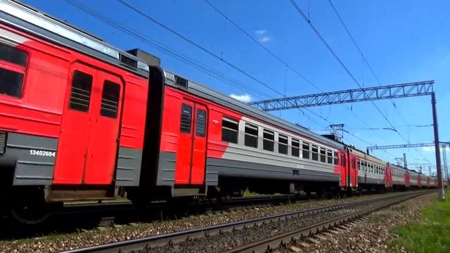 Электропоезд ЭД4М-0054 сообщением "Узуново - Москва Павелецкая", станция Михнево смотреть онлайн