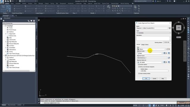 Create Alignment from Objects in Civil 3D смотреть онлайн