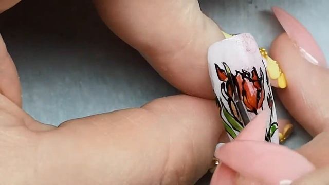 Цветочный дизайн. Крокусы. Рисунки гель-красками и витражами. смотреть онлайн