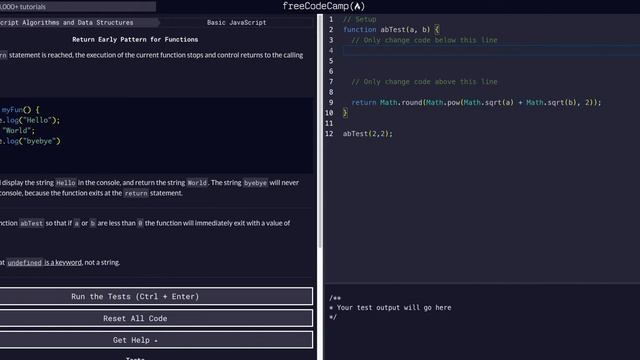 Return Early Pattern for Functions - Free Code Camp Help - Basic Javascript Algorithms & Data Struc смотреть онлайн