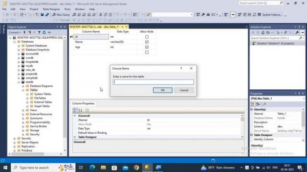 Create a Database Using SQL Server Management Studio 2019