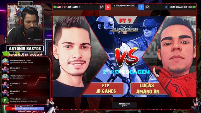 2º TORNEIO DE KOF 2002 - FTP JD GAMES X LUCAS AMARO BR (FT 7) REPESCAGEM #tensãogamer #kof2002 смотреть онлайн
