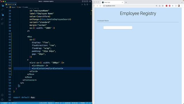 React Masterclass #185 - Rendering Card for Employee Profiles смотреть онлайн