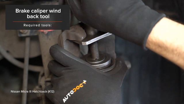 Como substituir jogo de travões e travões de disco parte dianteira no NISSAN MICRA K12 [AUTODOC] смотреть онлайн