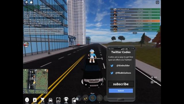 роблокс код в [NEW SPORTS CAR!] Vehicle Simulator на 40к смотреть онлайн