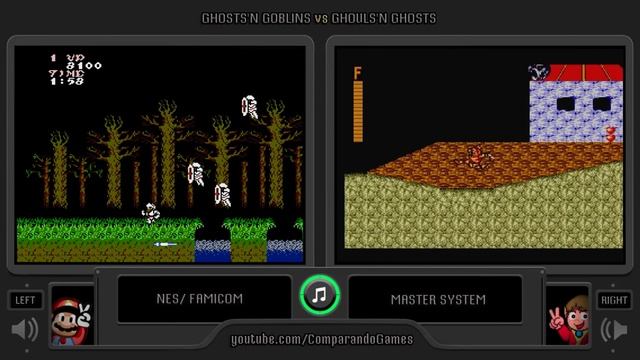 Ghosts'n Goblins (NES vs Master System) Side by Side Comparison (Ghouls'n Ghosts) смотреть онлайн
