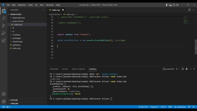 Node.js 2023 | Event driven approach with Event Emitter | Chapter 9 [HINDI] смотреть онлайн