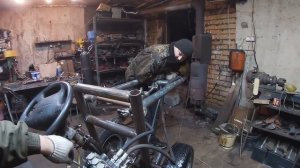 ПОМОГАТОР ИЗ ТРУБ первый запуск самодельный минитрактор своими руками