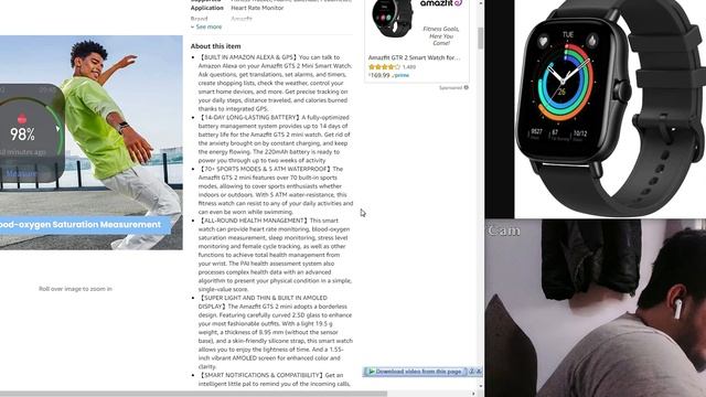 Amazfit GTS 2 Mini Smart Watch GPS Fitness Tracker for Men Women смотреть онлайн