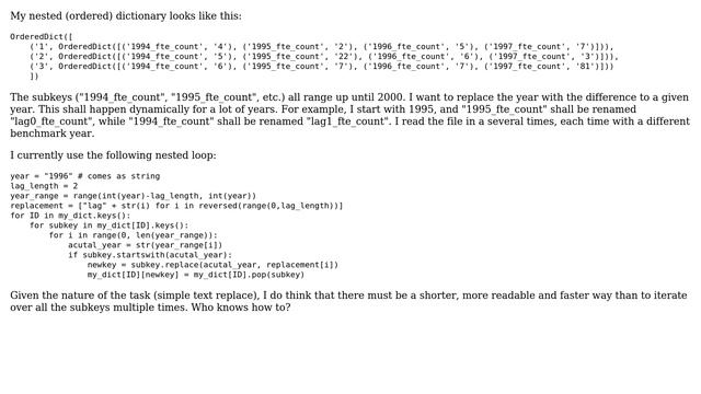 Rename subkeys of nested dictionary dynamically смотреть онлайн