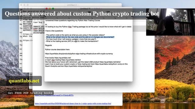 Questions answered about custom Python crypto trading bot смотреть онлайн