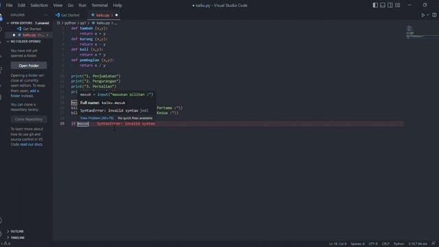 python pemula, membuat kalkulator sederhana dengan fungsi def смотреть онлайн