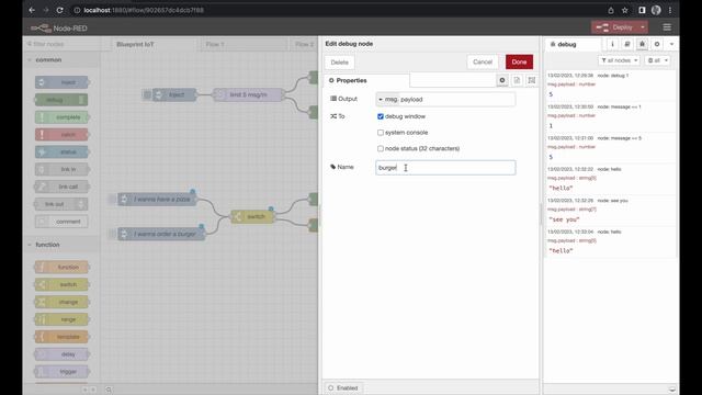 Switch node - advanced | Node-RED смотреть онлайн