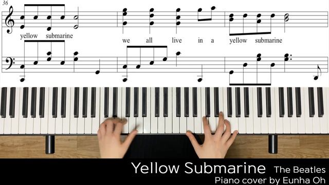 The Beatles Yellow Submarine easy piano tutorial смотреть онлайн