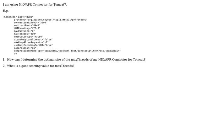 How can I determine the optimal size of the maxThreads of my NIO/APR Connector for Tomcat? смотреть онлайн