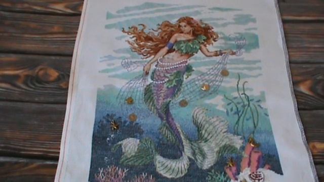 Вышивка крестиком. 72462 Ocean Princess Dimensions/Русалка Дименшенс. Готовая работа