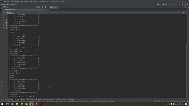 Python Program that Add Update Delete Item using Pycharm смотреть онлайн
