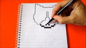 Большой Кот Куки Часть 1 Как рисовать по клеточкам в тетради How to Draw Cat Pixel Art