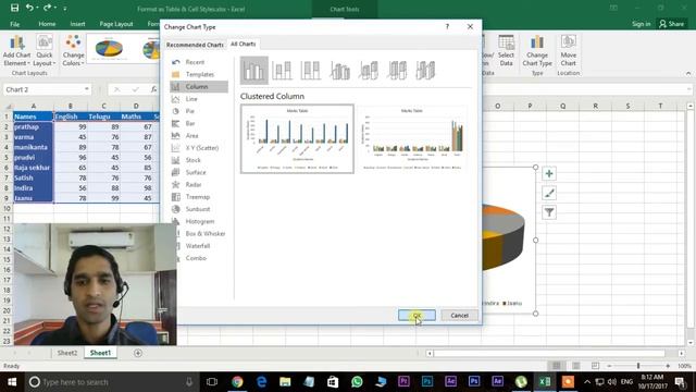 Ms Excel in Telugu  Telugu Ms Excel Classes  Class - 18 ? Excel Charts
