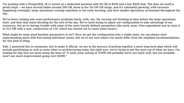 DevOps & SysAdmins: PostgreSQL tuning recommendation for large server and dataset (2 Solutions!!) смотреть онлайн