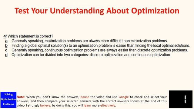 Test Your Understanding About Optimization смотреть онлайн