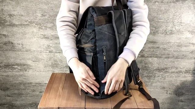 Черный рюкзак Orlen Pack KS-16. Крафтовый рюкзак - тренд среди аксессуаров. смотреть онлайн