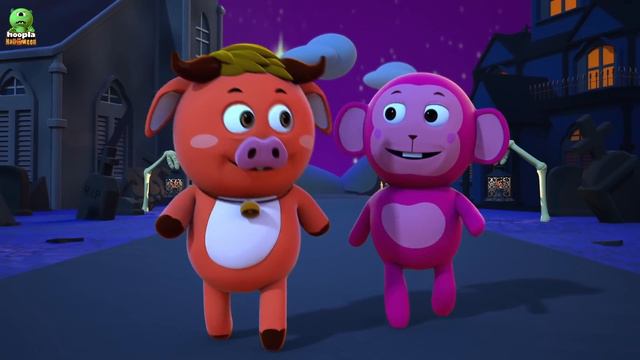 Five Skeletons Went Out One Day | 3D Halloween Song | Hoopla Halloween