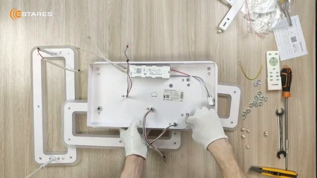 TRIPLEX 110W Белый - сборка потолочной светодиодной люстры с пультом от Estares. смотреть онлайн