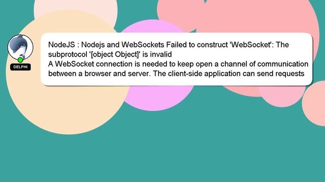 NodeJS : Nodejs and WebSockets Failed to construct 'WebSocket': The subprotocol '[object Object]' i смотреть онлайн