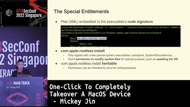 #HITB2022SIN One-Click To Completely Takeover A MacOS Device - Mickey Jin смотреть онлайн