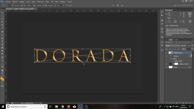 Crear efecto de texto dorado en photoshop  como hacer texto dorado