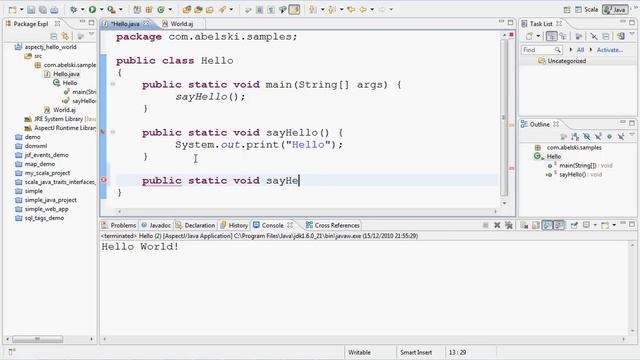 AspectJ Hello World смотреть онлайн