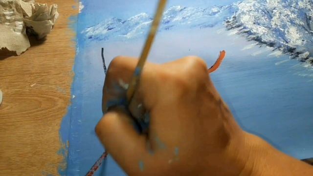 РИСУЮ ЗУБНОЙ ЩЁТКОЙ. ОЦЕНИТЕ МОЁ УВЛЕЧЕНИЕ. ЗИМНИЙ ПЕЙЗАЖ. смотреть онлайн