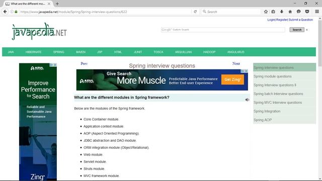 What are the different modules in Spring framework?
| javapedia.net смотреть онлайн