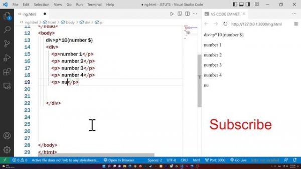 Visual Studio Code - HTML Emmet Commands