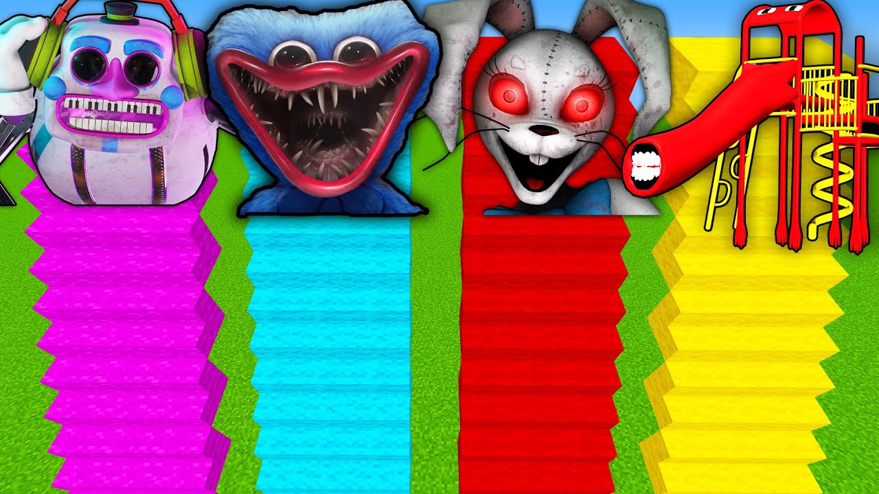 Выбери правильную лестницу ХАГГИ ВАГГИ ДИДЖЕЙ АНИМАТРОНИК ФНАФ 9 ГОРКА ПОЖИРАТЕЛЬ и ВАННИ В МАЙНКРАФ