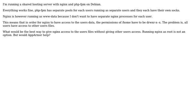 Best way to set up permissions with nginx + php-fpm on shared hosting? смотреть онлайн
