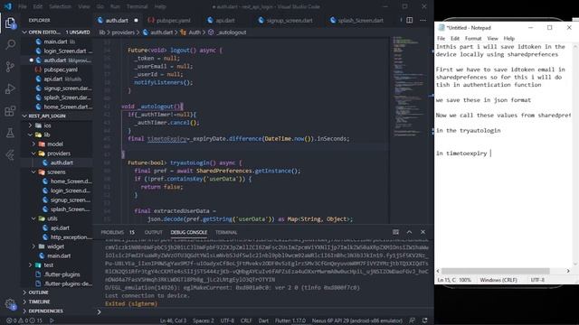 Flutter Signup and Login using Rest Api | 5 - Saving user data locally in Device смотреть онлайн