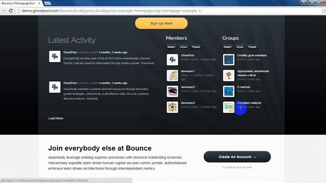 Bounce Professional WordPress & BuddyPress Theme Preview смотреть онлайн