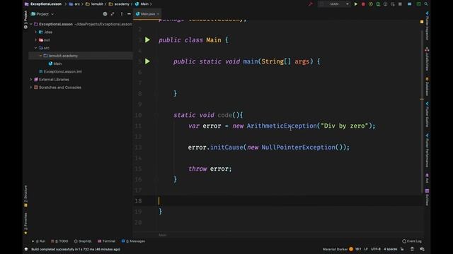 Java Chained Exceptions - Chaining Exceptions In Java смотреть онлайн