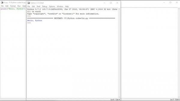 4  Запуск программы из Python IDLE и из командной строки