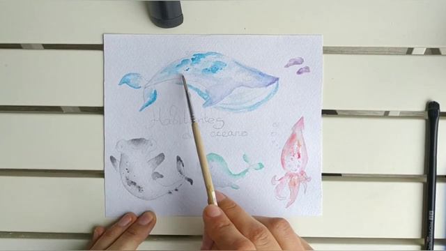 Акварель детская🐋🐠Жители океана смотреть онлайн