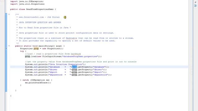 Read from properties file in Java смотреть онлайн