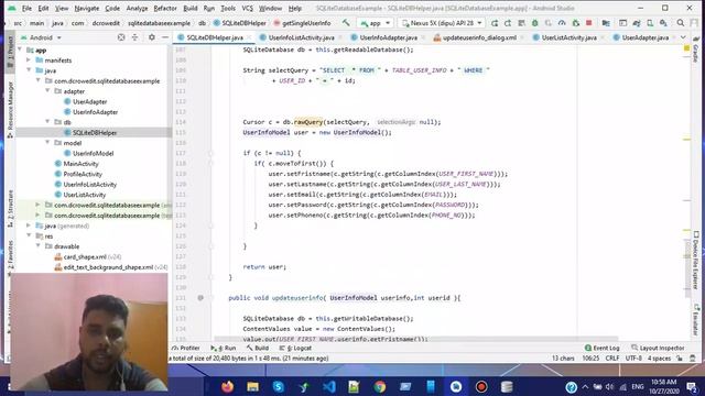 SQlite CRUD tutorial part 6 смотреть онлайн