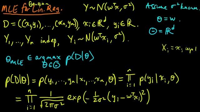 (ML 9.4) MLE for linear regression (part 1) смотреть онлайн