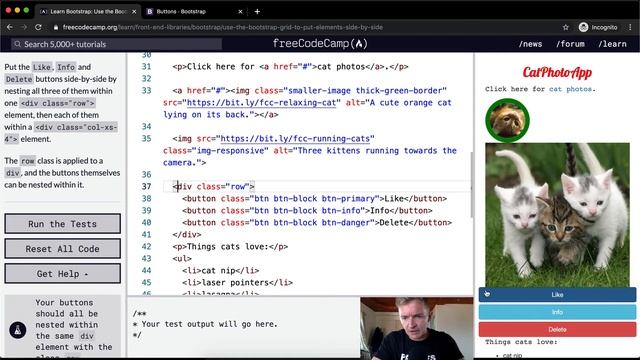 Use the Bootstrap Grid to Put Elements Side By Side - Bootstrap - Free Code Camp смотреть онлайн