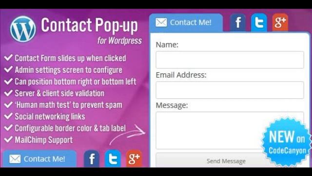 Preview Contact Form Pop-up WordPress смотреть онлайн