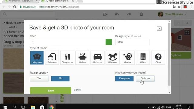 Урок 1 по Roomstyler на русском языке. Интерьер в стиле Лофт.