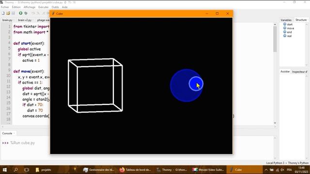 Drawing and rotating a cube in Python смотреть онлайн